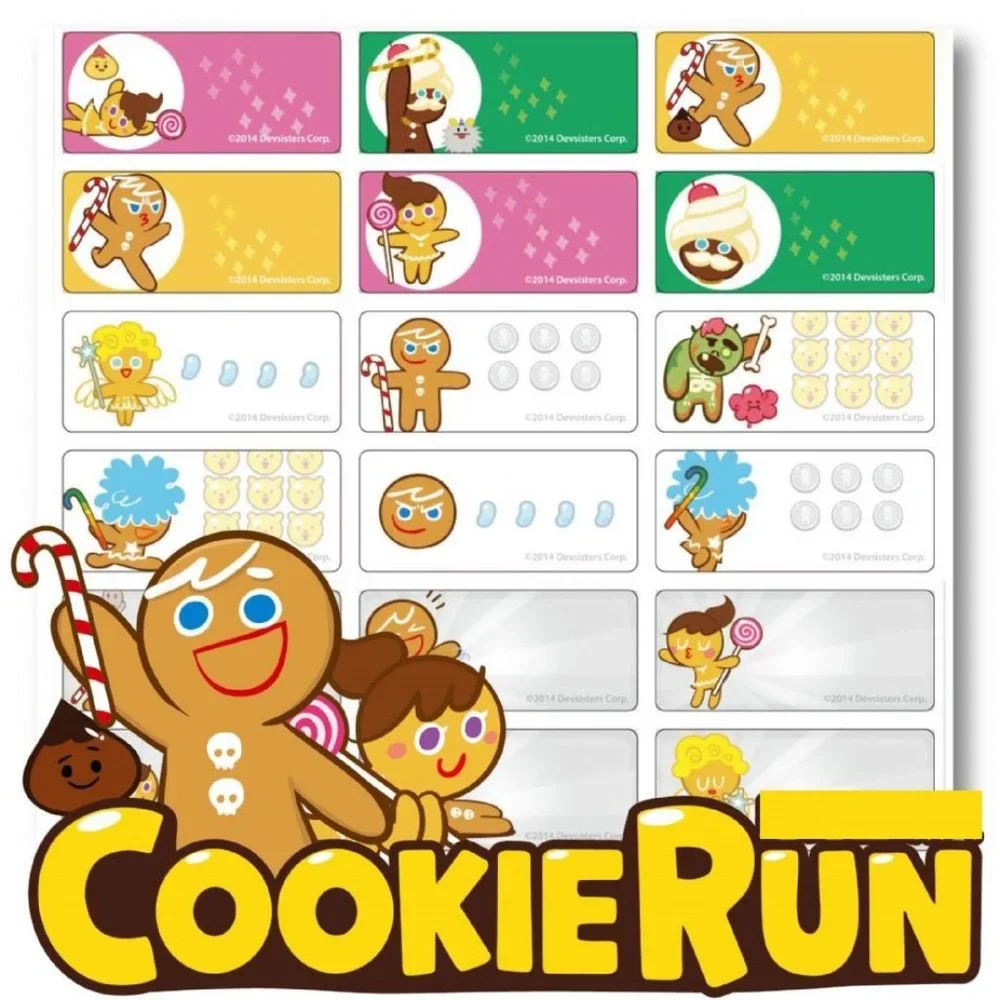 Personalized Kids School Name Stickers Name Labels - Cookie Run The Gingerbread